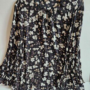 J. Jill Semi Sheer Tunic Crinkle Fabric Top